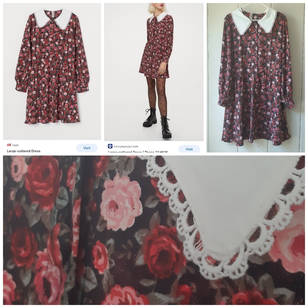NWOT XL H&M cottagecore rose print dress
